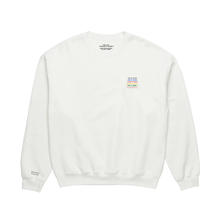 Current Currency<br>Global price sweatshirt<br>White, 2019