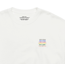 Load image into Gallery viewer, Current Currency&lt;br&gt;Global price sweatshirt&lt;br&gt;White, 2019