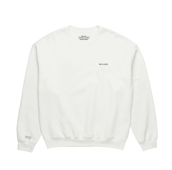 Current Currency<br>Local price sweatshirt<br>White, 2018