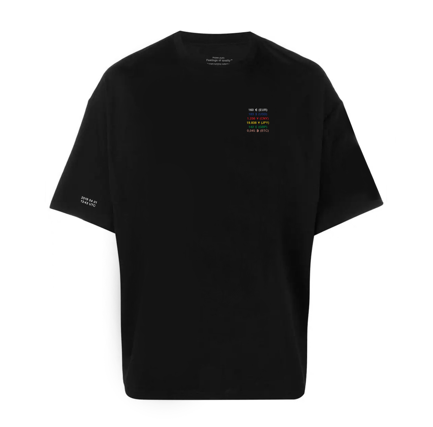 Current Currency<br>Global price t-shirt<br>Black, 2019